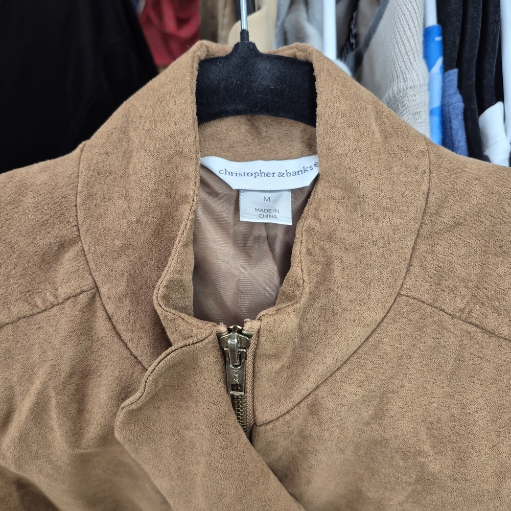 Christopher & Banks Tan Ruffle Jacket - Picture 3 of 3